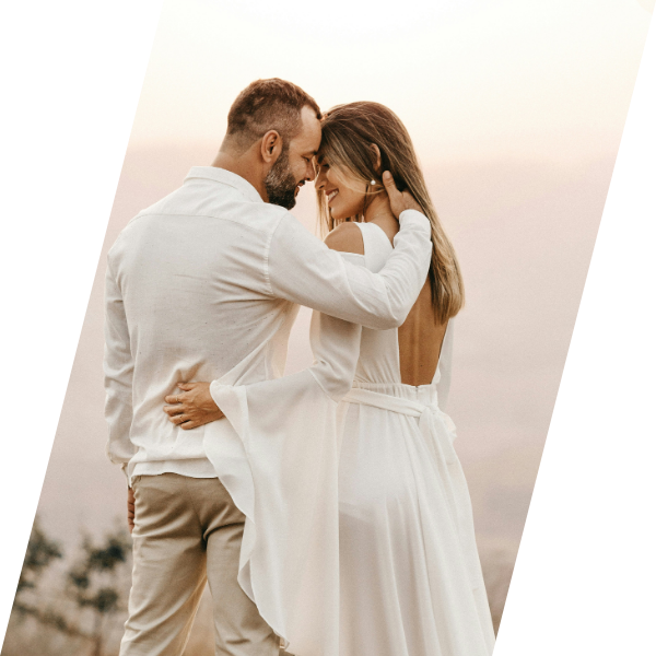 happy couple, hugging